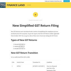 New Simplified GST Return Filing