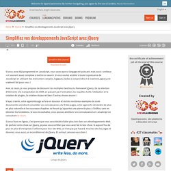 Simplifiez vos développements JavaScript avec jQuery