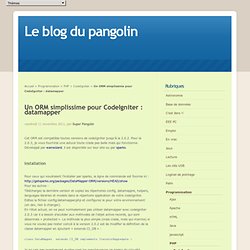 Un ORM simplissime pour CodeIgniter : datamapper - Le blog du pangolin