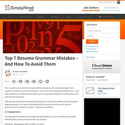 Top 7 Resume Grammatical Errors - And How To Avoid Them
