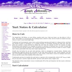 SimplyDifferently.org: Yurt Notes & Calculator