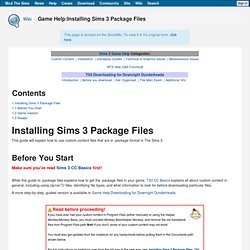 Game Help:Installing Sims 3 Package Files