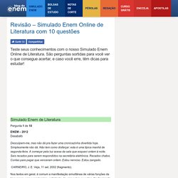 Revisão - Simulado Enem Online de Literatura com 10 questões