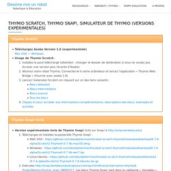 Thymio Scratch, Thymio Snap!, Simulateur de Thymio (versions expérimentales) – Dessine-moi un robot