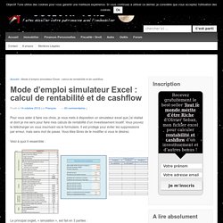 Mode d'emploi simulateur Excel - calcul de rentabilité et de cashflow