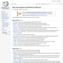 List of computer simulation software