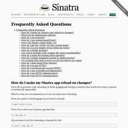 Sinatra: Frequently Asked Questions