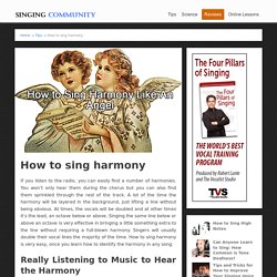 how do you sing harmony