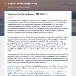 Singapore Airlines Manage Booking 1-855-653-O624