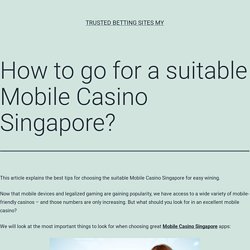 Online Casino In Singapore