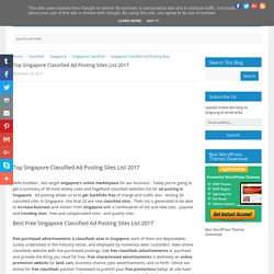 Top Singapore Classified Ad Posting Sites List 2017 - Free Dofollow SEO Link Submission Sites List