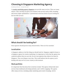 Choosing A Singapore Marketing Agency – Telegraph