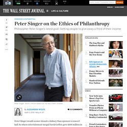 Peter Singer on the Ethics of Philanthropy