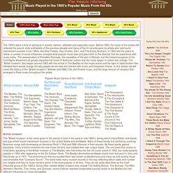 1960's Music played in the 60's Bands groups singers memories from The People History Site