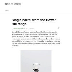 Single barrel from the Bower Hill range