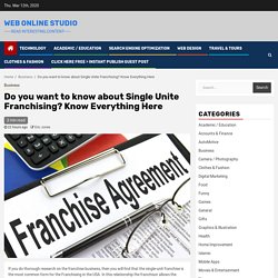 Do you want to know about Single Unite Franchising? Know Everything Here – Web Online Studio