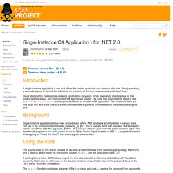 Single-Instance C# Application - for .NET 2.0