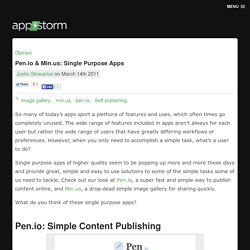 Pen.io & Min.us: Single Purpose Apps