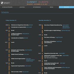 Singularity University Summit Europe - Schedule
