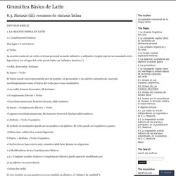 8.3. Sintaxis (iii): resumen de sintaxis latina