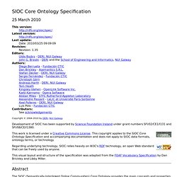 SIOC Core Ontology Specification