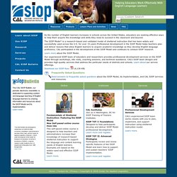 SIOP Model: Helping Educators Work Effectively with English Language Learners