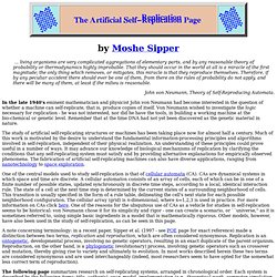 Moshe Sipper, The Artificial Self-Replication Page - StumbleUpon