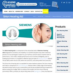 Sirion hearing aid - Models available