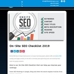 On-Site SEO Checklist 2019
