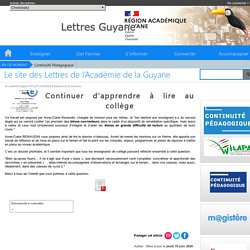 Le site des Lettres de l'Académie de la Guyane