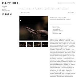 Site Recite « Gary Hill