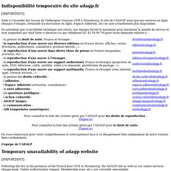 Site web ADAGP indisponible