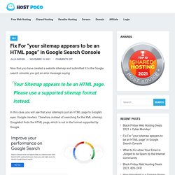 Fix For "your sitemap appears to be an HTML page" in Google Search Console - SEO