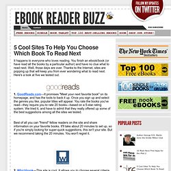 5 Cool Sites To Help You Choose Which Book To Read Next ~ EBook Reader Buzz