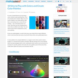 10 Sites to Play with Colors and Create Color Palettes