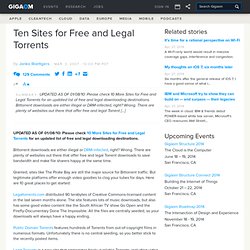 Ten Sites for Free and Legal Torrents