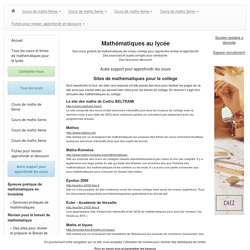 Sites de mathématiques pour le collège