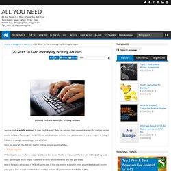 20 Sites To Earn money by Writing Articles - ALL YOU NEED