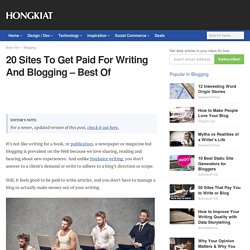 20 Sites To Get Paid For Writing And Blogging – Best Of