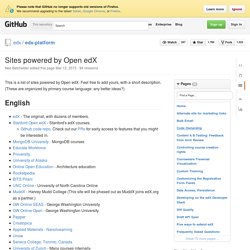 Sites powered by Open edX · edx/edx-platform Wiki