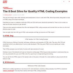 The 8 Best Sites for Quality HTML Coding Examples