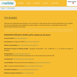 Sélection de sites-ressources par Matilda