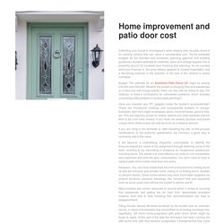 Home improvement and patio door cost