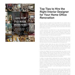Top Tips to Hire the Right Interior Designer for Your Home Office Renovation