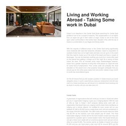 Living and Working Abroad - Taking Some work in Dubai