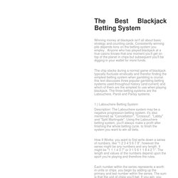 The Best Blackjack Betting System