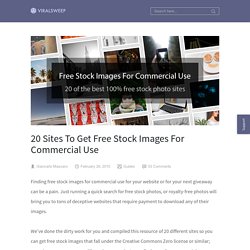 20 Sites To Get Free Stock Images For Commercial Use