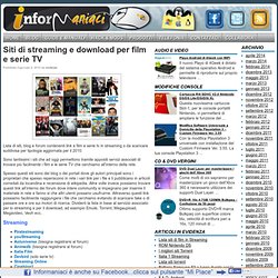 Siti di streaming e download per film e serie TV