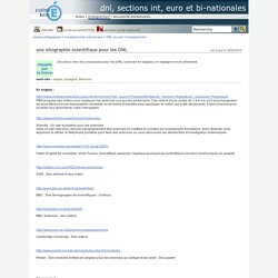 DNL, sections int, euro et bi-nationales - une sitographie scientifique pour les DNL
