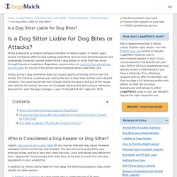 Is a Dog Sitter Liable for Dog Bites?